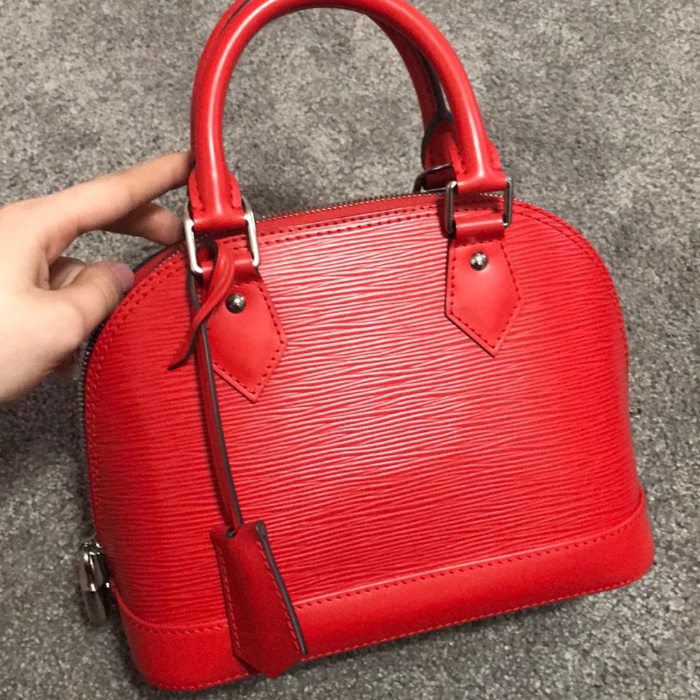 Red Louis Vuitton Alma BB Epi